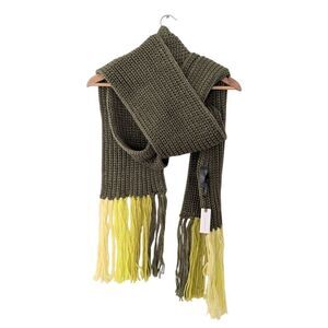 Anthropologie Green Knit Ombre Scarf